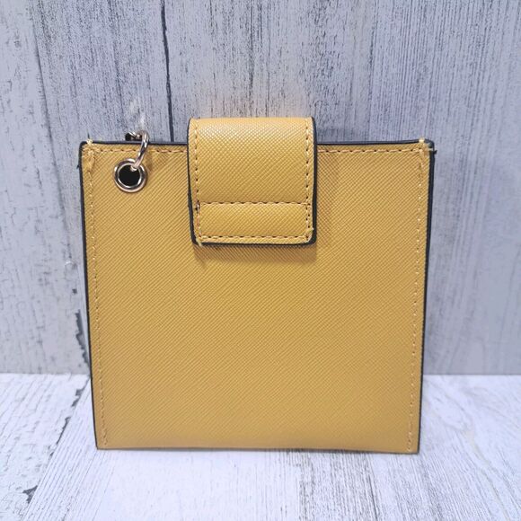 Dune London Yellow Snap Button Keychain Card Coin Money Wallet NWOT Travel Mini - Picture 2 of 7